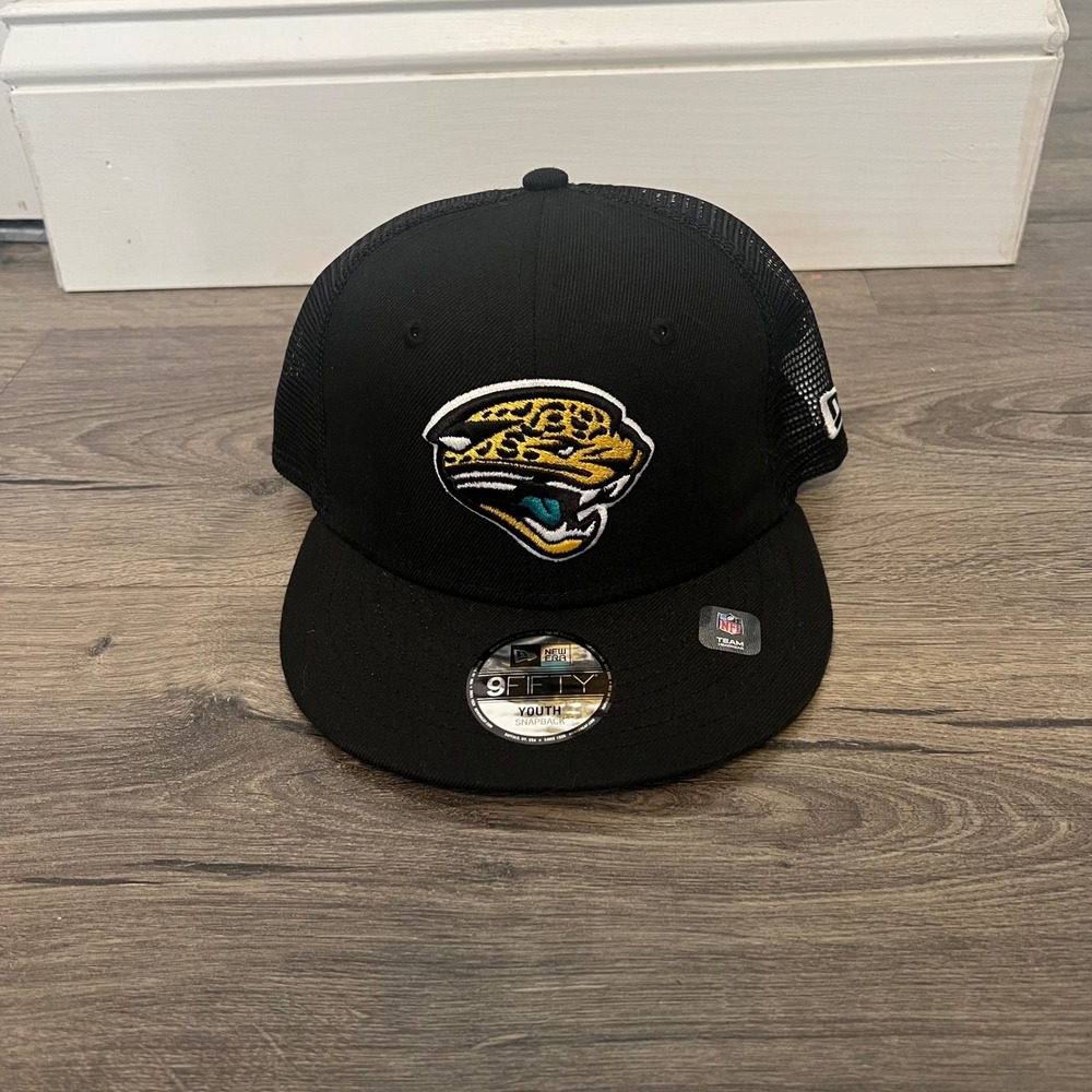New Era 9FIFTY Jacksonville Jaguars Youth Trucker Snapback Hat Black NFL Cap
